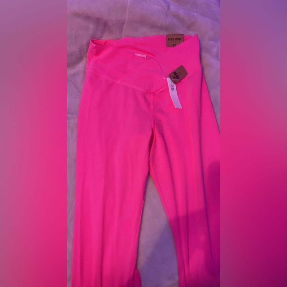 NWT Pink Victoria Secret Crossover Flare Pants